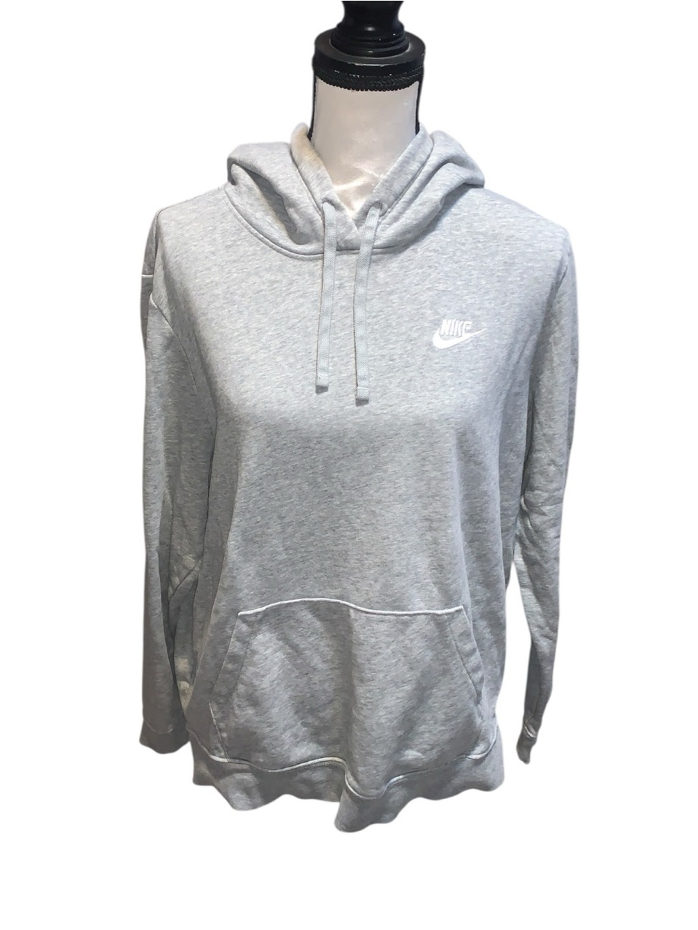 Nike Women's Light Heather Gray Pullover Hoodie Sweatshirt Athletic